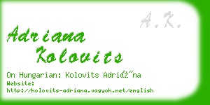 adriana kolovits business card